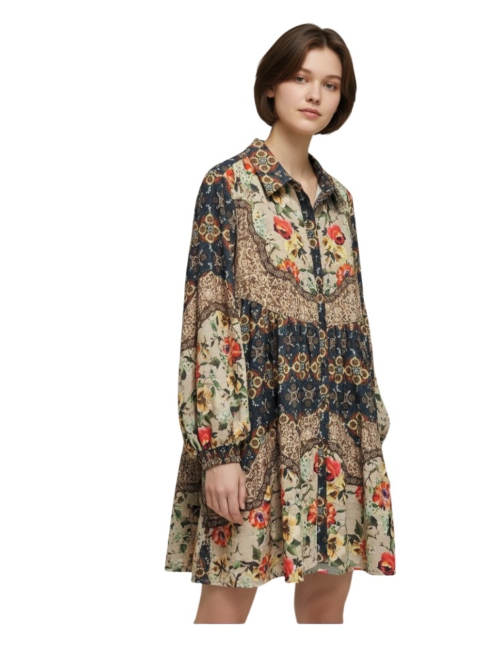 Umgee Women’s Paisley, Button Down Tunic / Dress